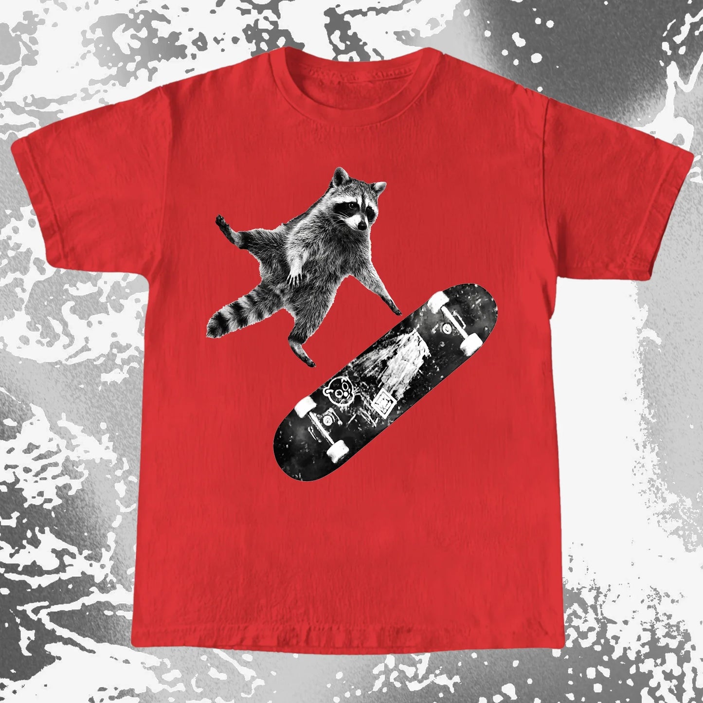 Skateboarding Raccoon Shirt – Mid Air Chaos Tee, funny meme tee gift (view 16)