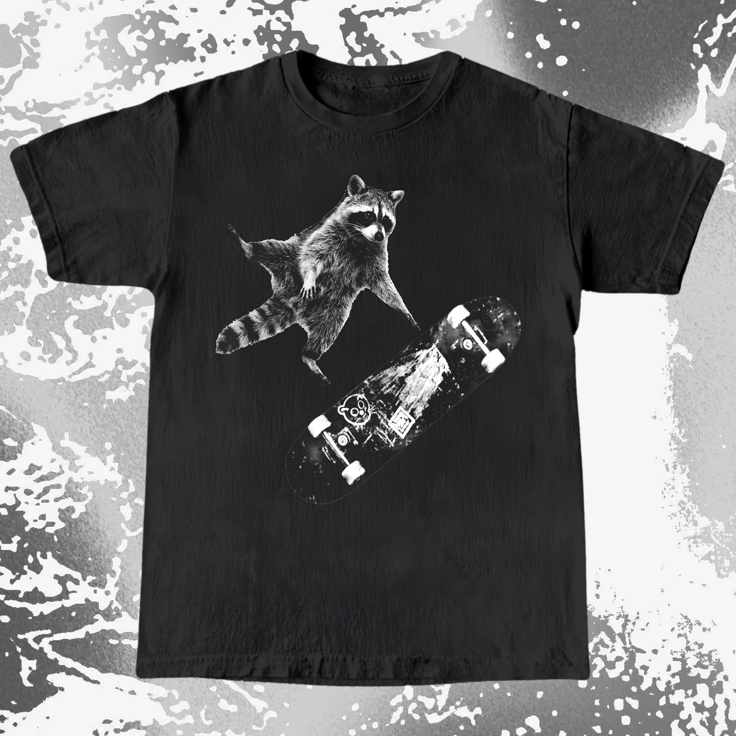 Skateboarding Raccoon Shirt – Mid Air Chaos Tee, funny meme tee gift (view 15)