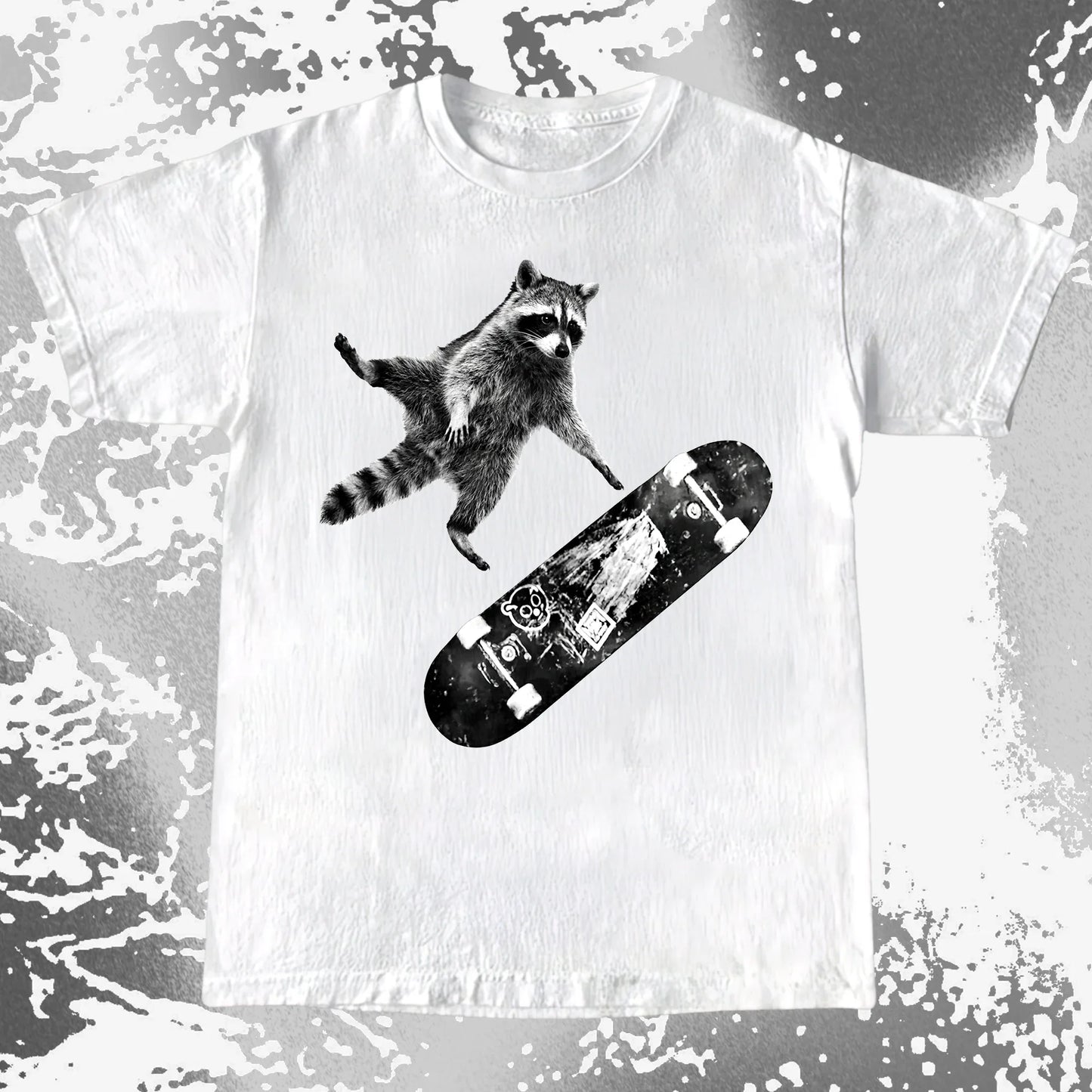 Skateboarding Raccoon Shirt – Mid Air Chaos Tee, funny meme tee gift (view 18)