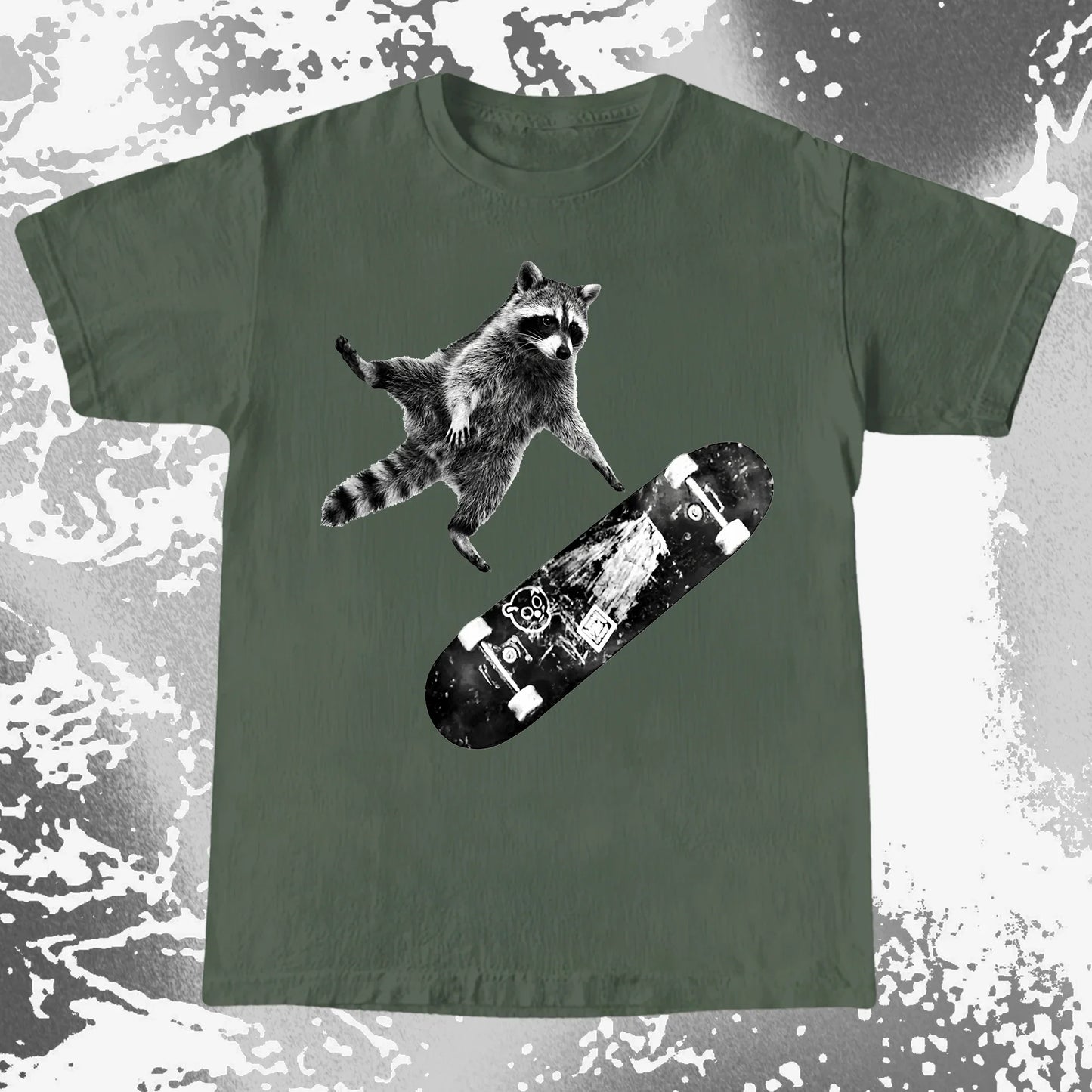 Skateboarding Raccoon Shirt – Mid Air Chaos Tee, funny meme tee gift (view 5)