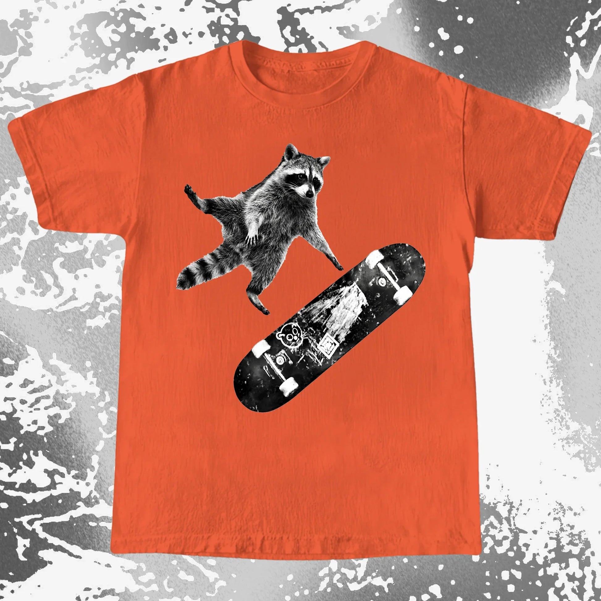 Skateboarding Raccoon Shirt – Mid Air Chaos Tee, funny meme tee gift (view 7)