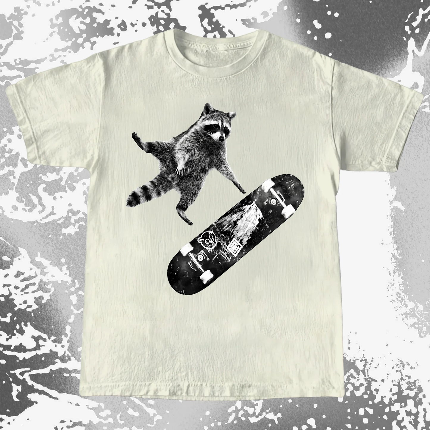 Skateboarding Raccoon Shirt – Mid Air Chaos Tee, funny meme tee gift (view 9)