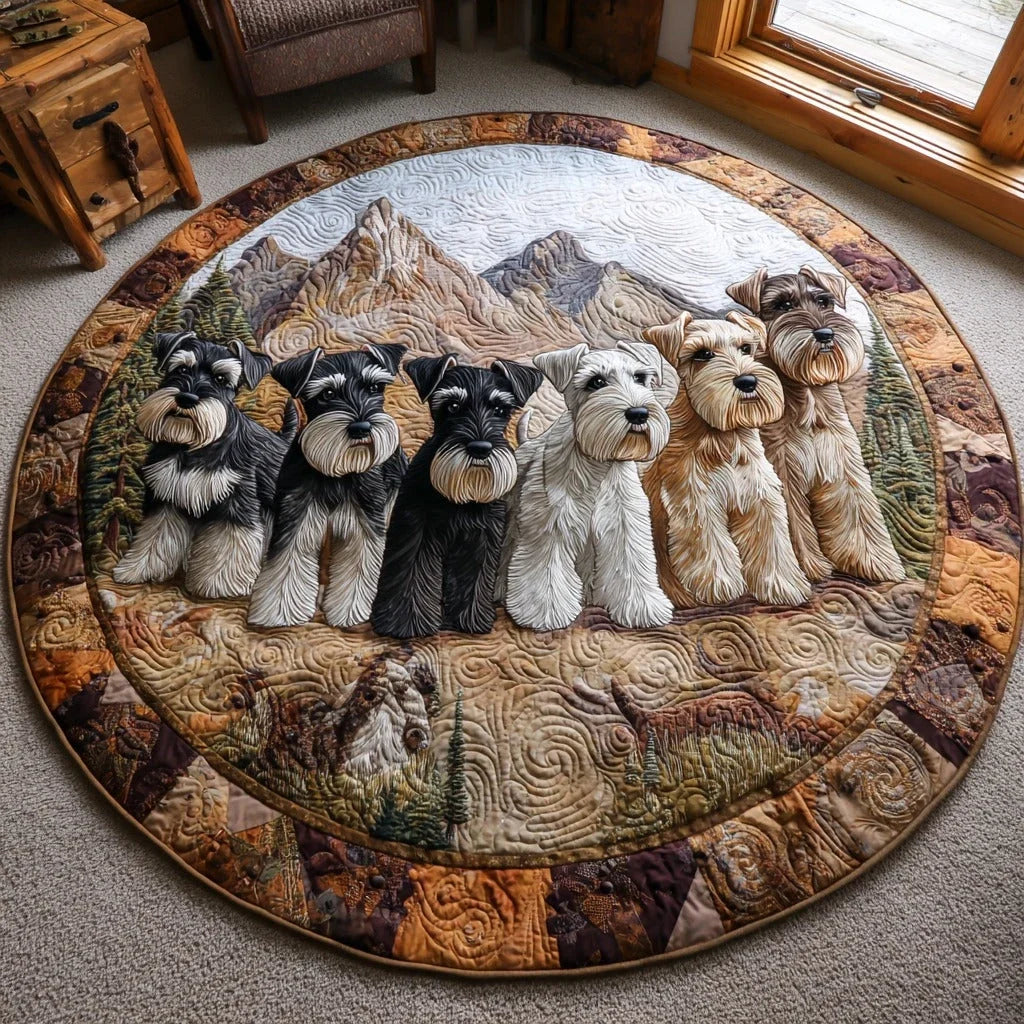 Furry Sunshine Quilted Round Mat