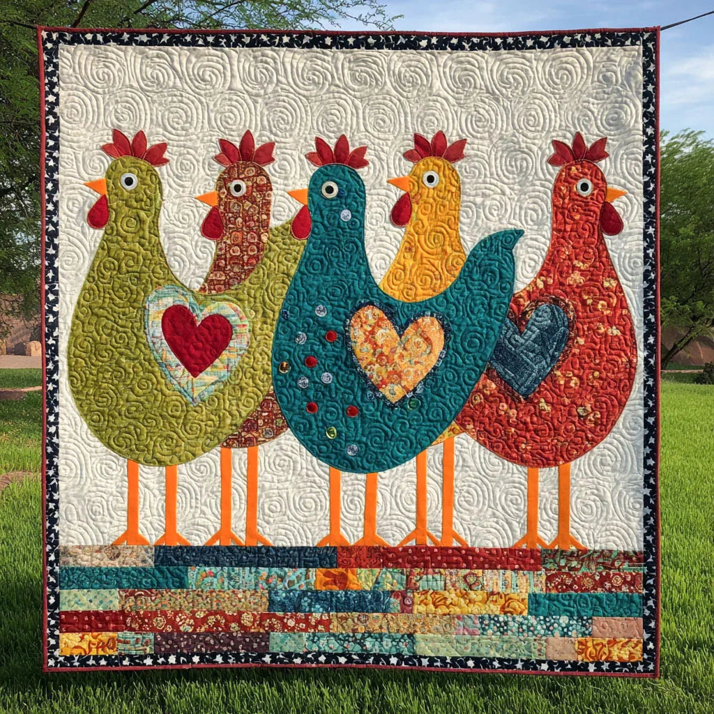 Gallant Rooster Quilt Blanket - Quilted Blanket by Wild and Way