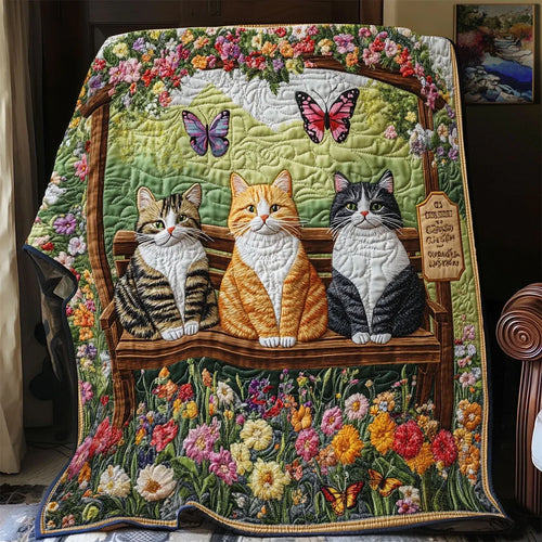 Garden Bench Waiting Quilt Blanket