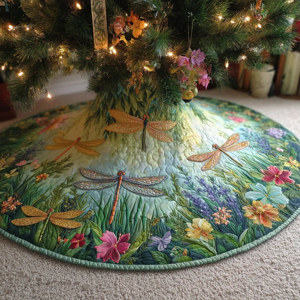 Garden Breeze Christmas Quilted Tree Skirt
