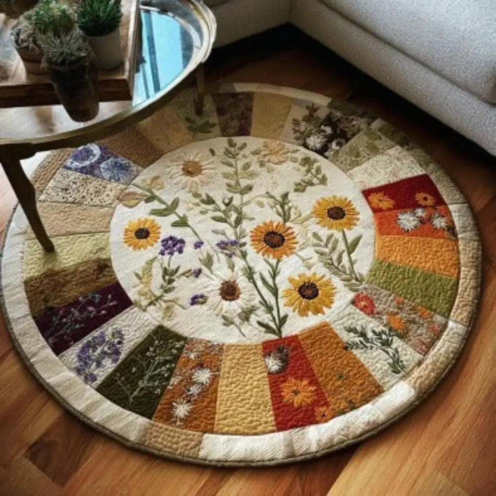 Garden Compass Quilted Round Mat