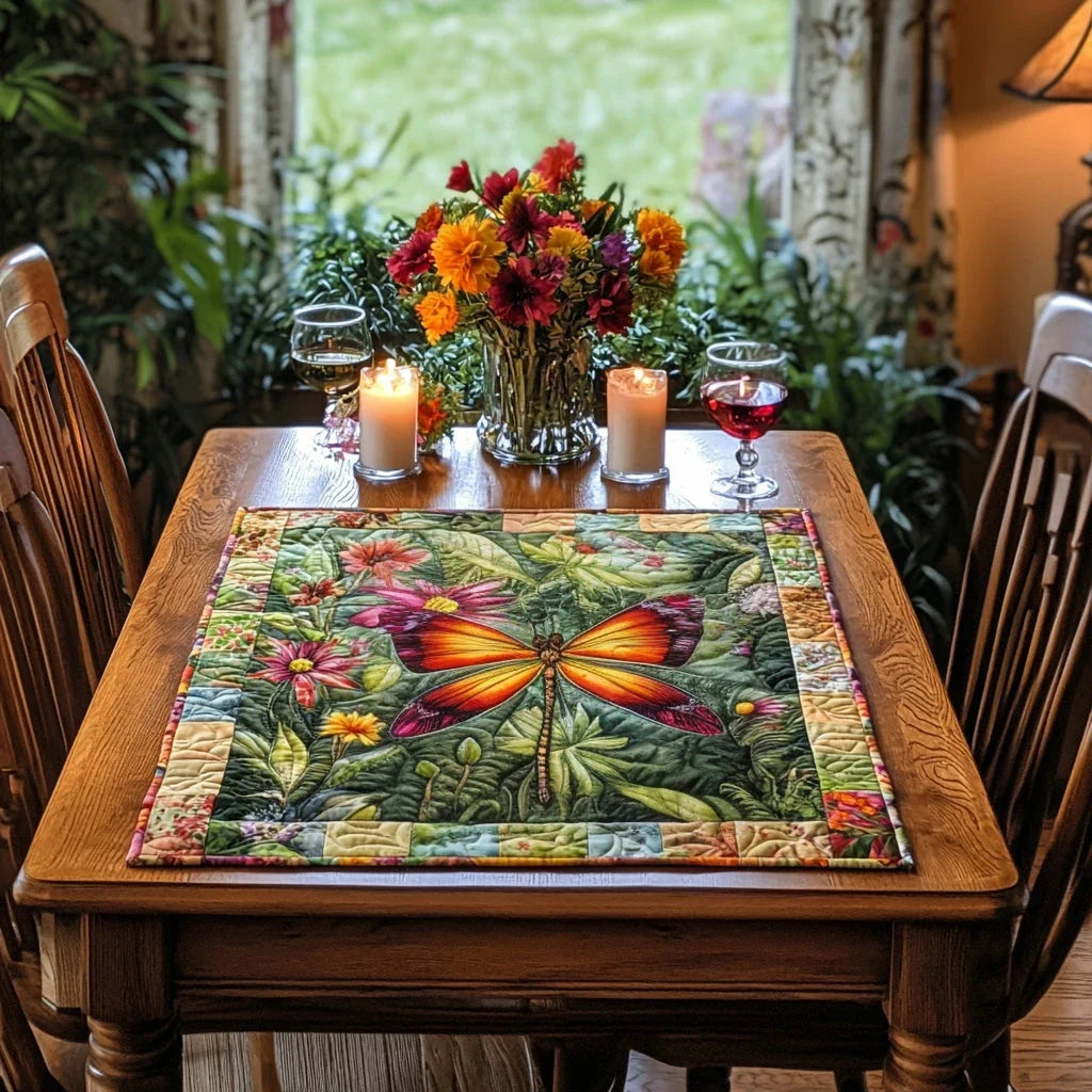 Garden Glimmer Quilted Table Topper