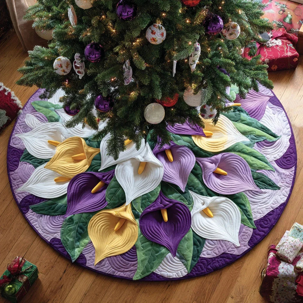 Garden Light Christmas Quilted Tree Skirt