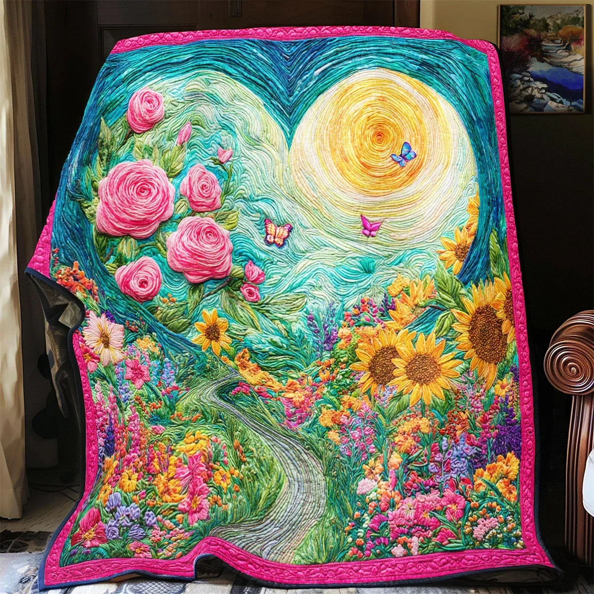 Garden Of Love Quilt Blanket