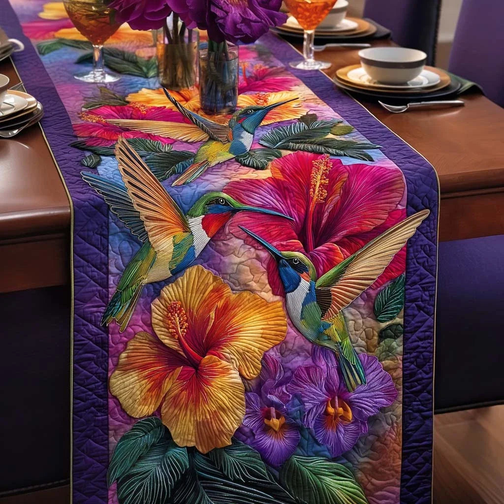 Garden Visitor Quilted Table Runner