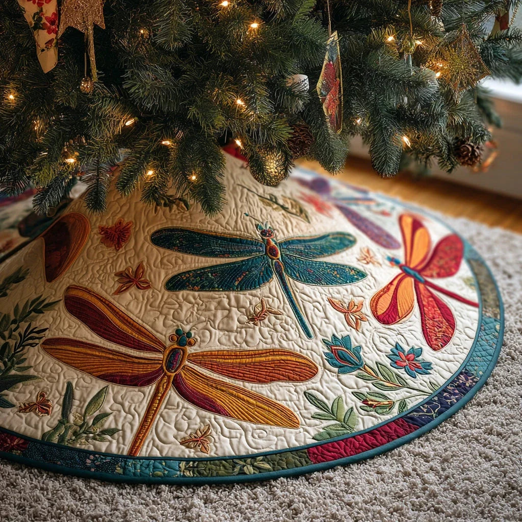 Garden Whirl Christmas Quilted Tree Skirt