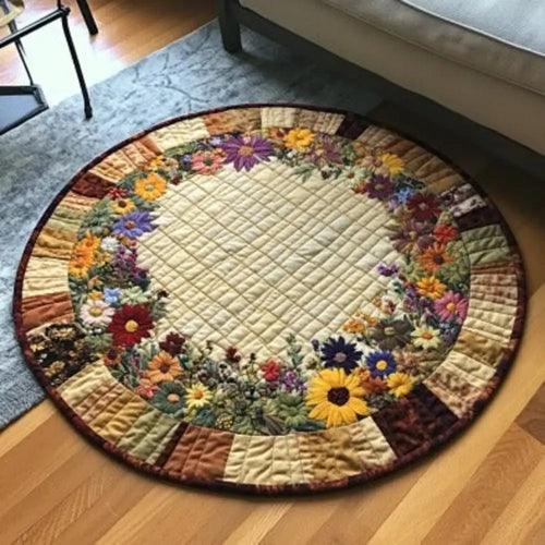 Garden Whirl Quilted Round Mat