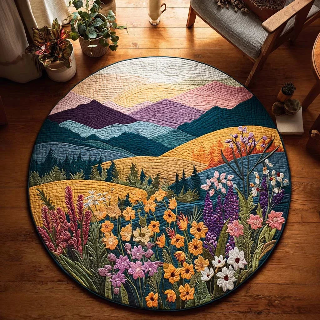 Gentle Blossoms Quilted Round Mat