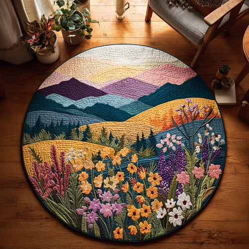 Gentle Blossoms Quilted Round Mat