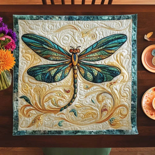 Gentle Dragonfly Wings Quilted Table Topper