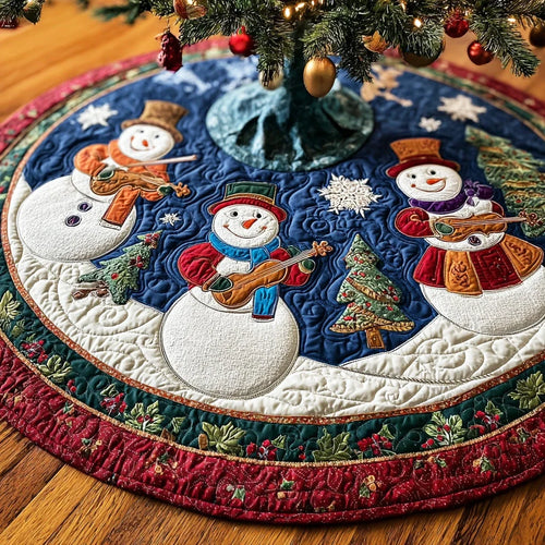 Gentle Frost Day Christmas Quilted Tree Skirt