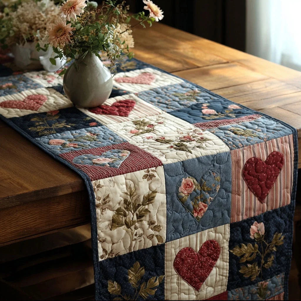 Gentle Heart Quilted Table Runner