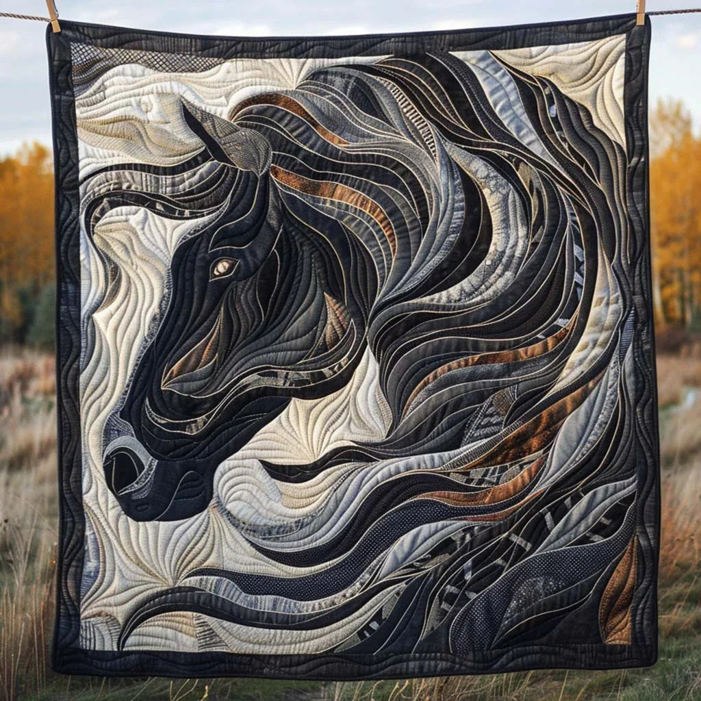 Gentle Horse Quilt Blanket - Quilted Blanket by Wild and Way