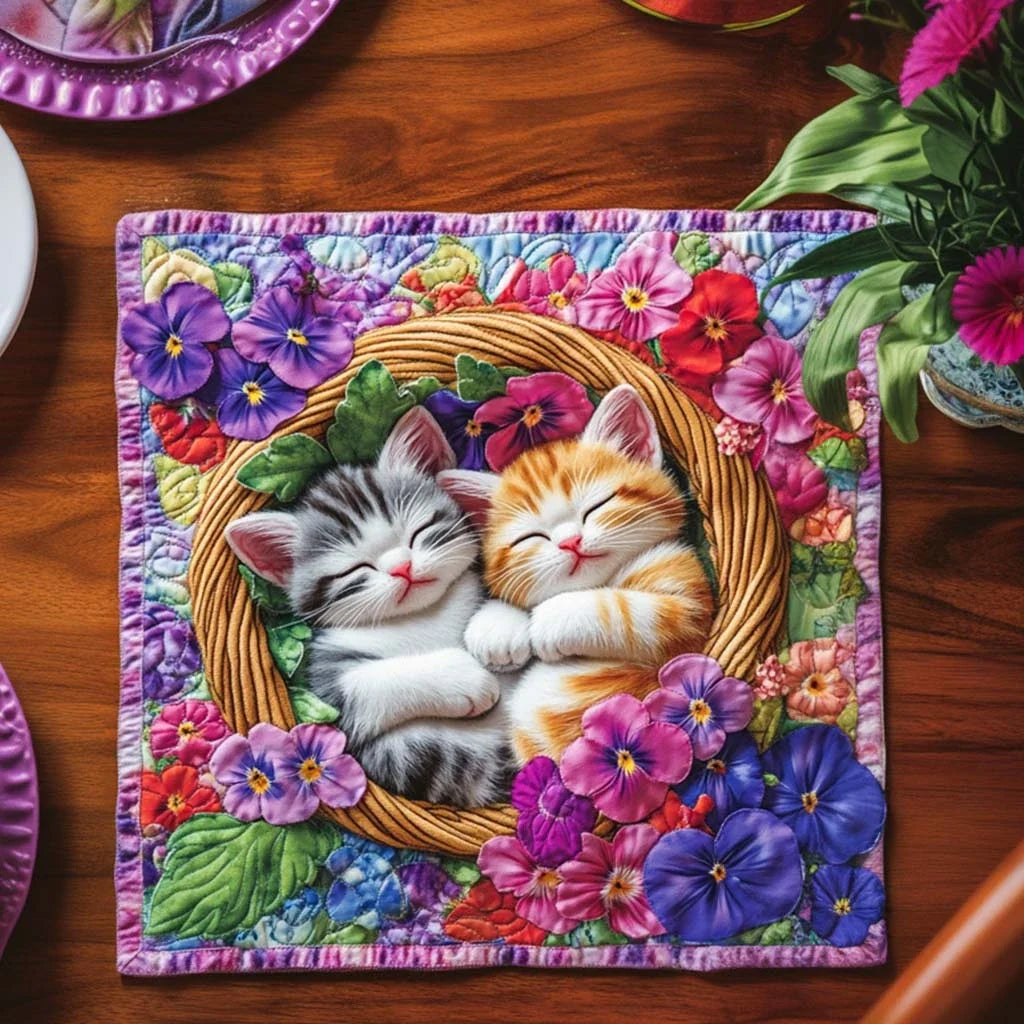 Gentle Purr Quilted Table Topper