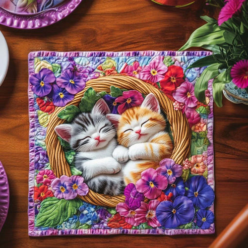 Gentle Purr Quilted Table Topper