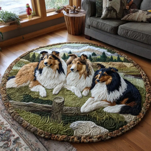 Gentle Sheltie Quilted Round Mat