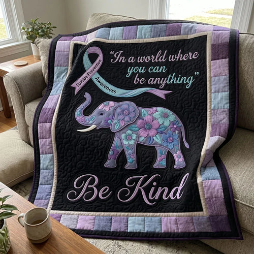 Gentle Strength Elephant Quilt Blanket