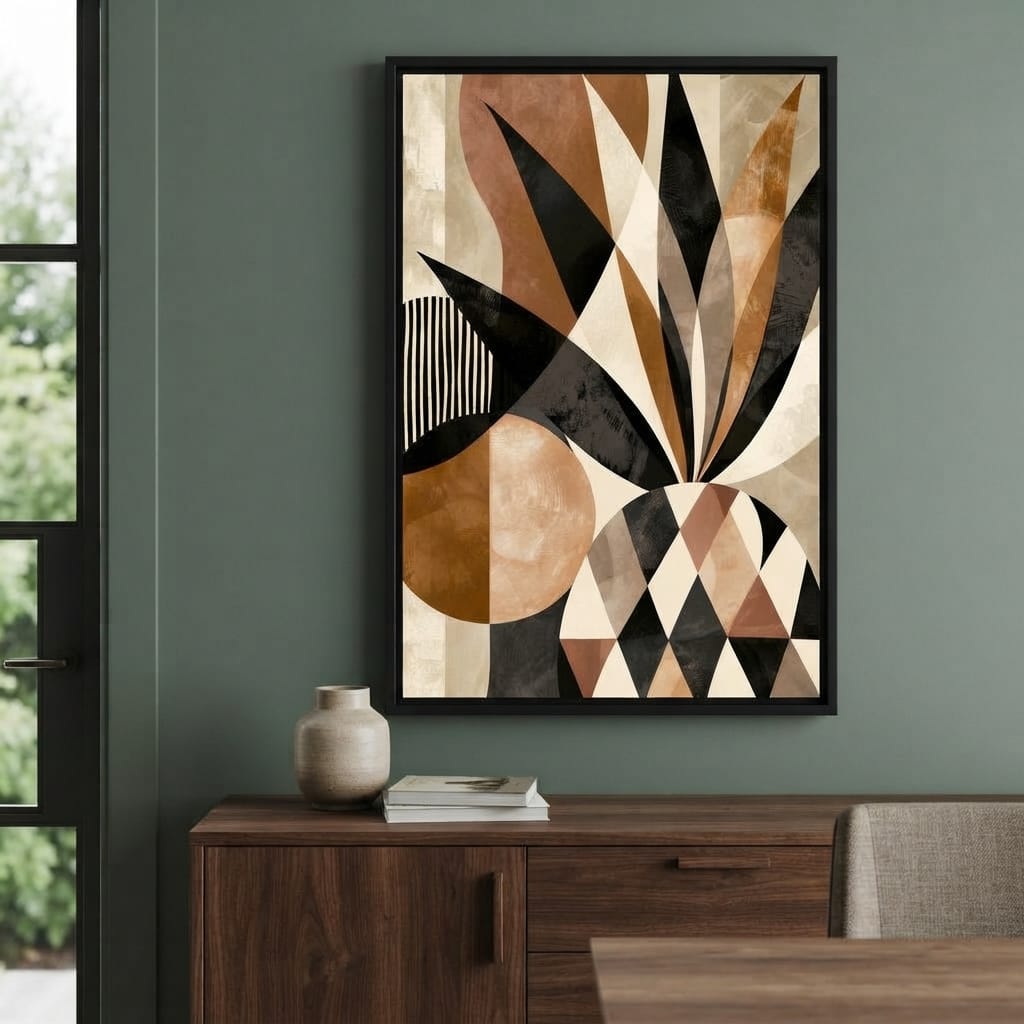 Geometric Geometry Of The Tropical Pineapple Canvas Wall Art