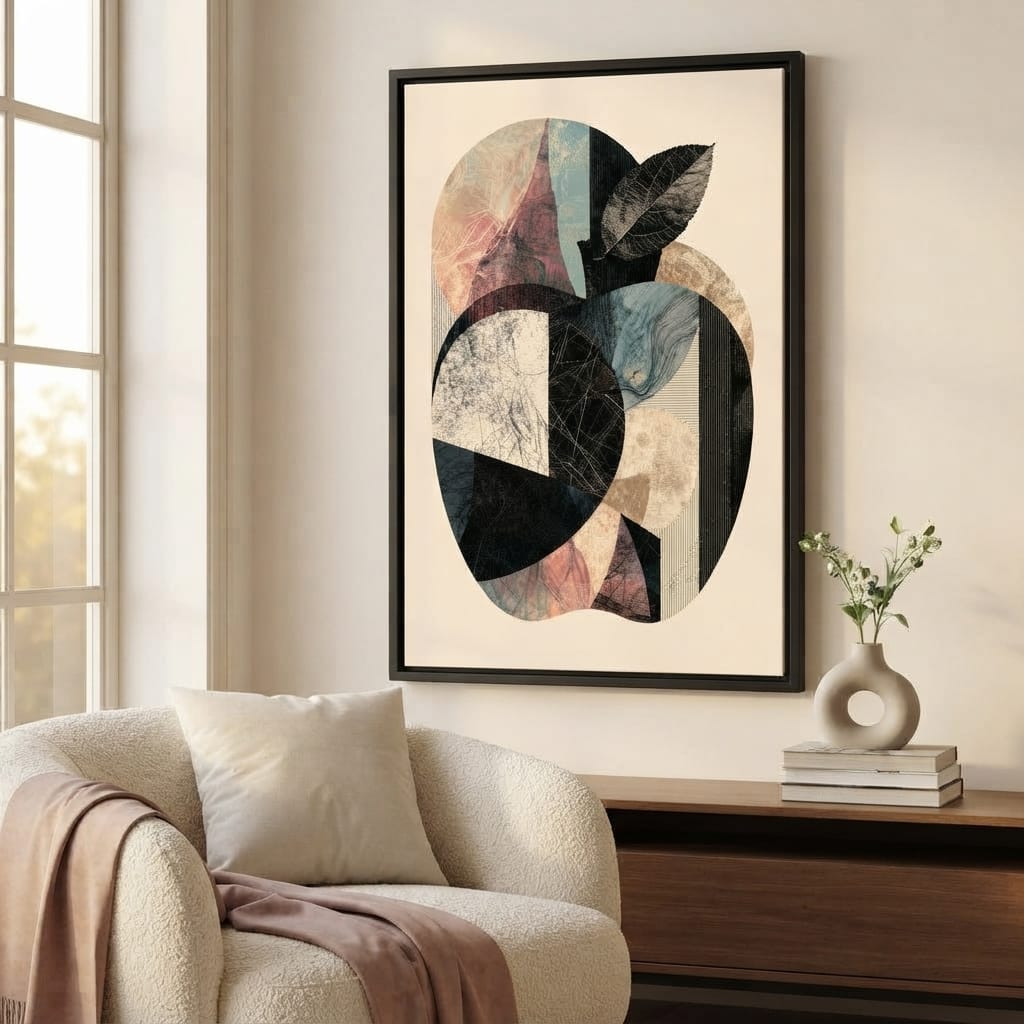 Geometric Harvest Of Forgotten Apple Canvas Wall Art