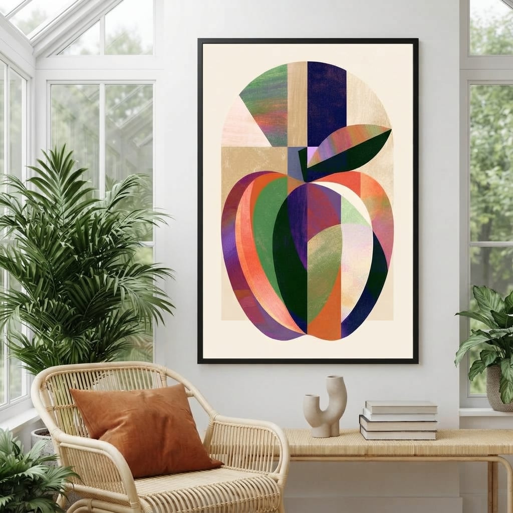 Geometric Harvest Of Orchard Geometry Canvas Wall Art