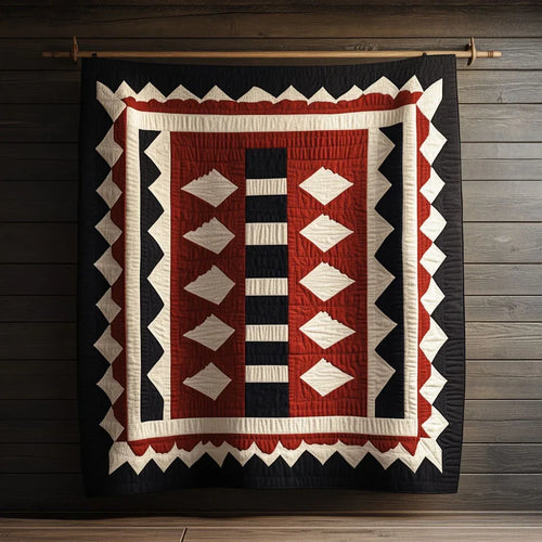 Geometric Path Quilt Blanket