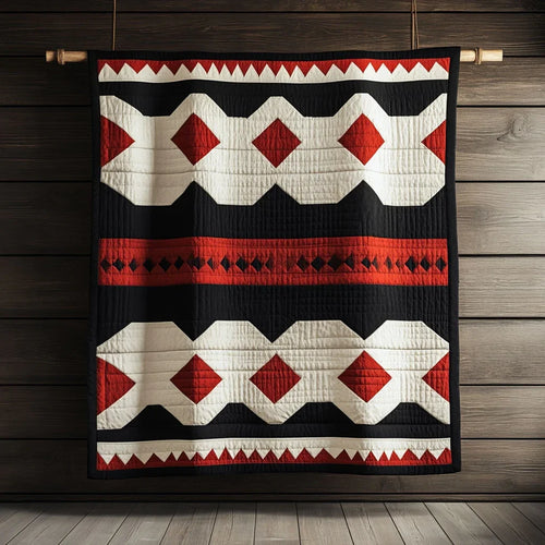 Geometric Path Quilt Blanket