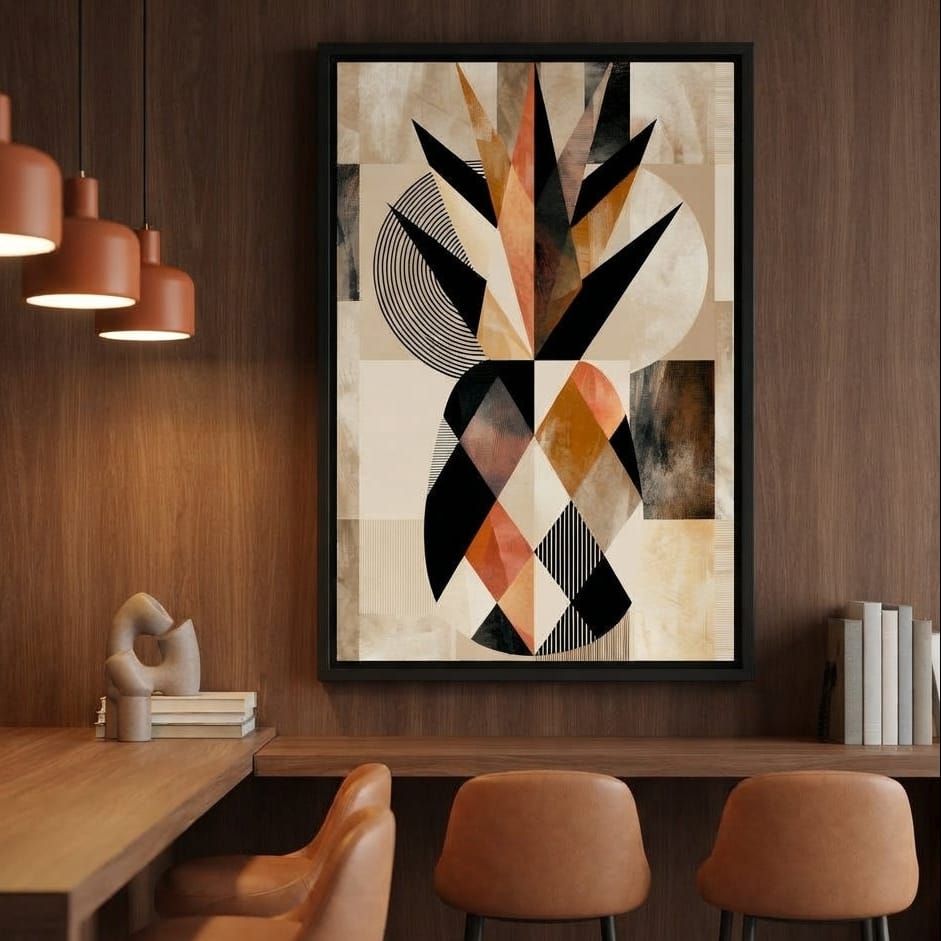 Geometric Still Life of Tropical Pineapple Canvas Wall Art