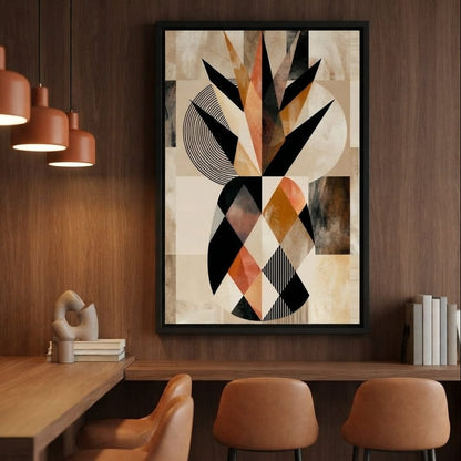 Geometric Still Life of Tropical Pineapple Canvas Wall Art