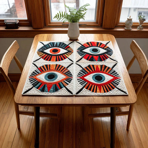 Geometric Trail Quilted Table Topper