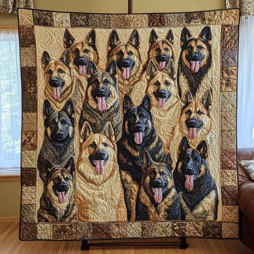 German Shepherd Dream Quilt Blanket