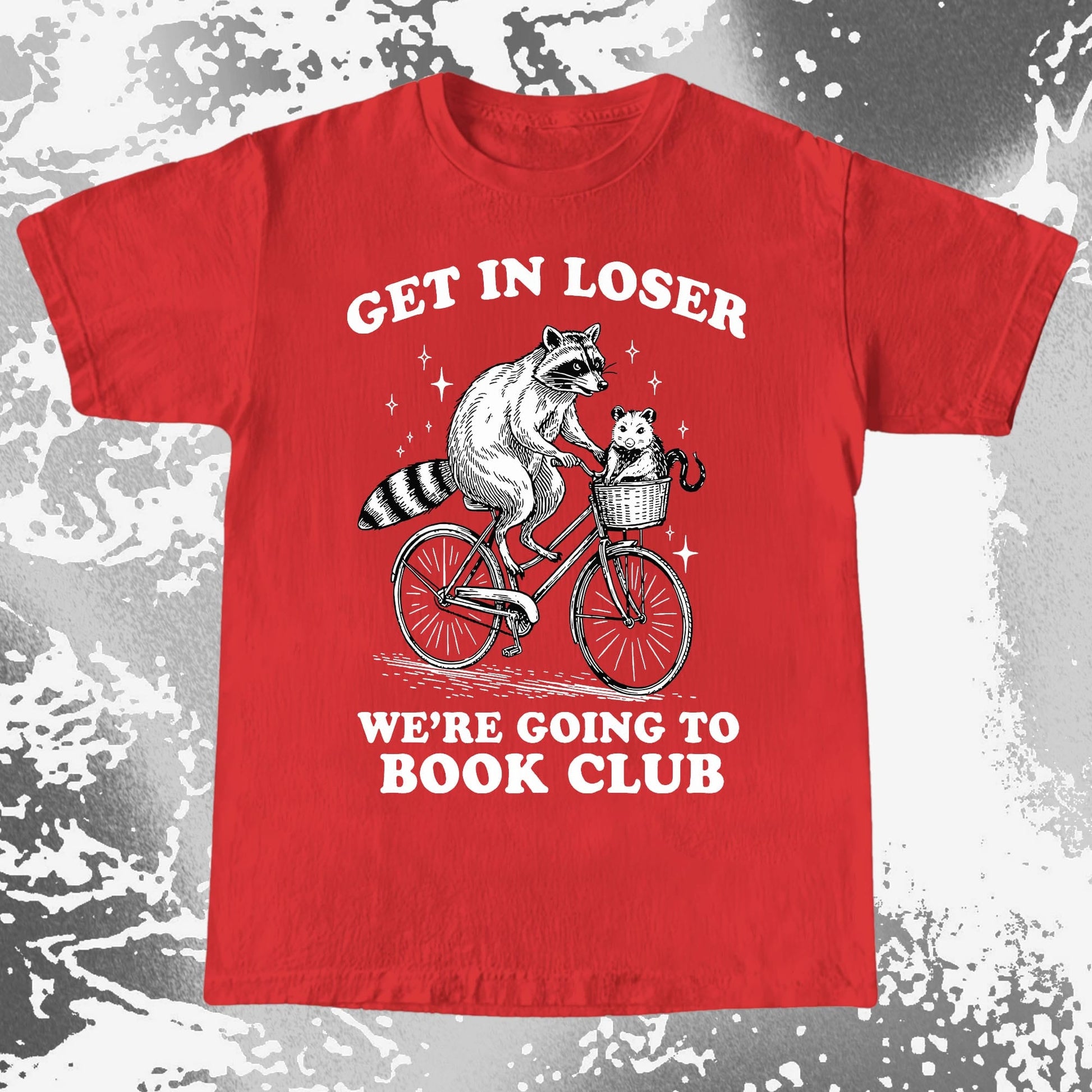 Funny Raccoon Opossum Get In Loser Book Club Shirt, funny meme tee gift (view 7)