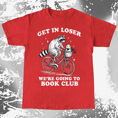 Funny Raccoon Opossum Get In Loser Book Club Shirt, funny meme tee gift (view 7)