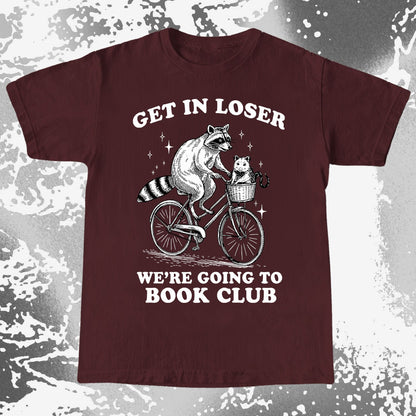 Funny Raccoon Opossum Get In Loser Book Club Shirt, funny meme tee gift (view 9)