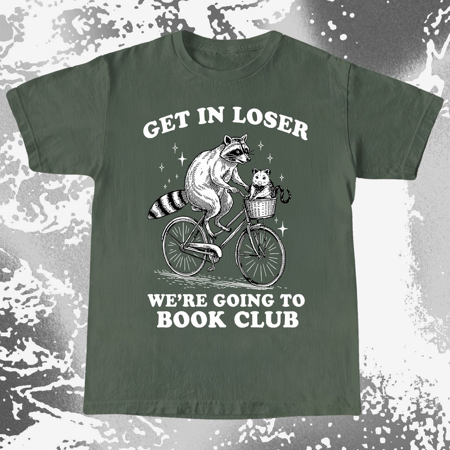 Funny Raccoon Opossum Get In Loser Book Club Shirt, funny meme tee gift (view 6)