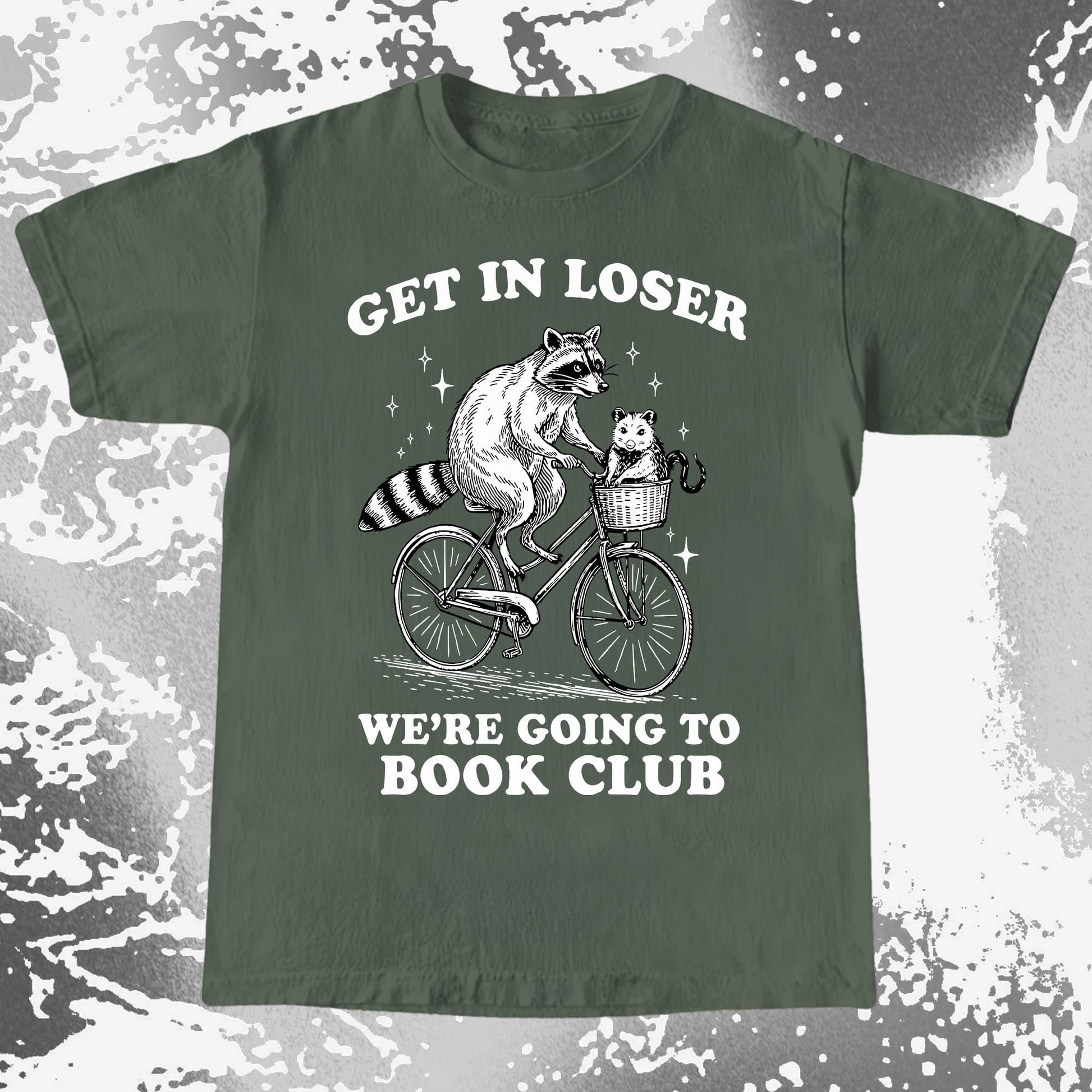 Funny Raccoon Opossum Get In Loser Book Club Shirt, funny meme tee gift (view 6)