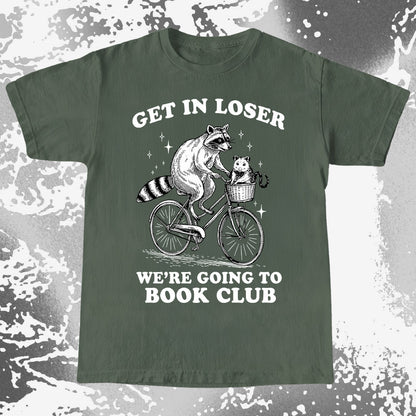 Funny Raccoon Opossum Get In Loser Book Club Shirt, funny meme tee gift (view 6)