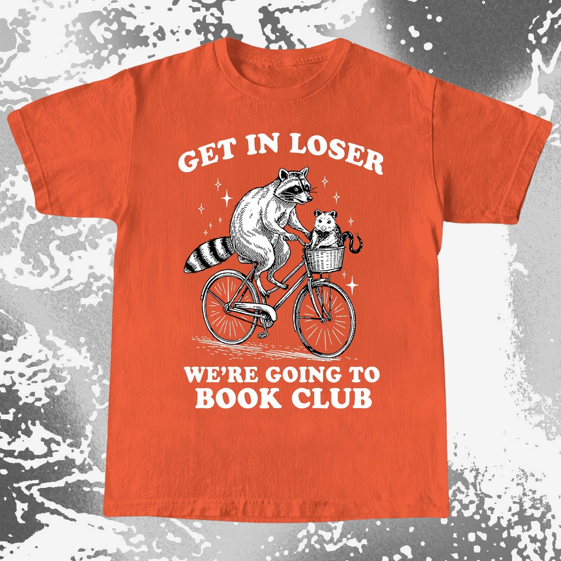 Funny Raccoon Opossum Get In Loser Book Club Shirt, funny meme tee gift (view 8)
