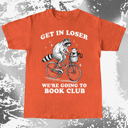 Funny Raccoon Opossum Get In Loser Book Club Shirt, funny meme tee gift (view 8)