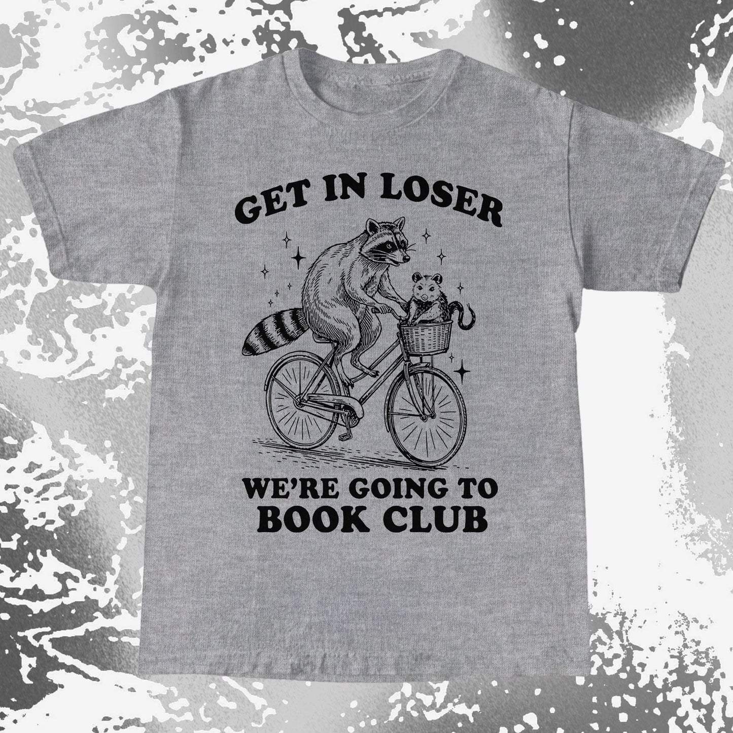 Funny Raccoon Opossum Get In Loser Book Club Shirt, funny meme tee gift (view 5)
