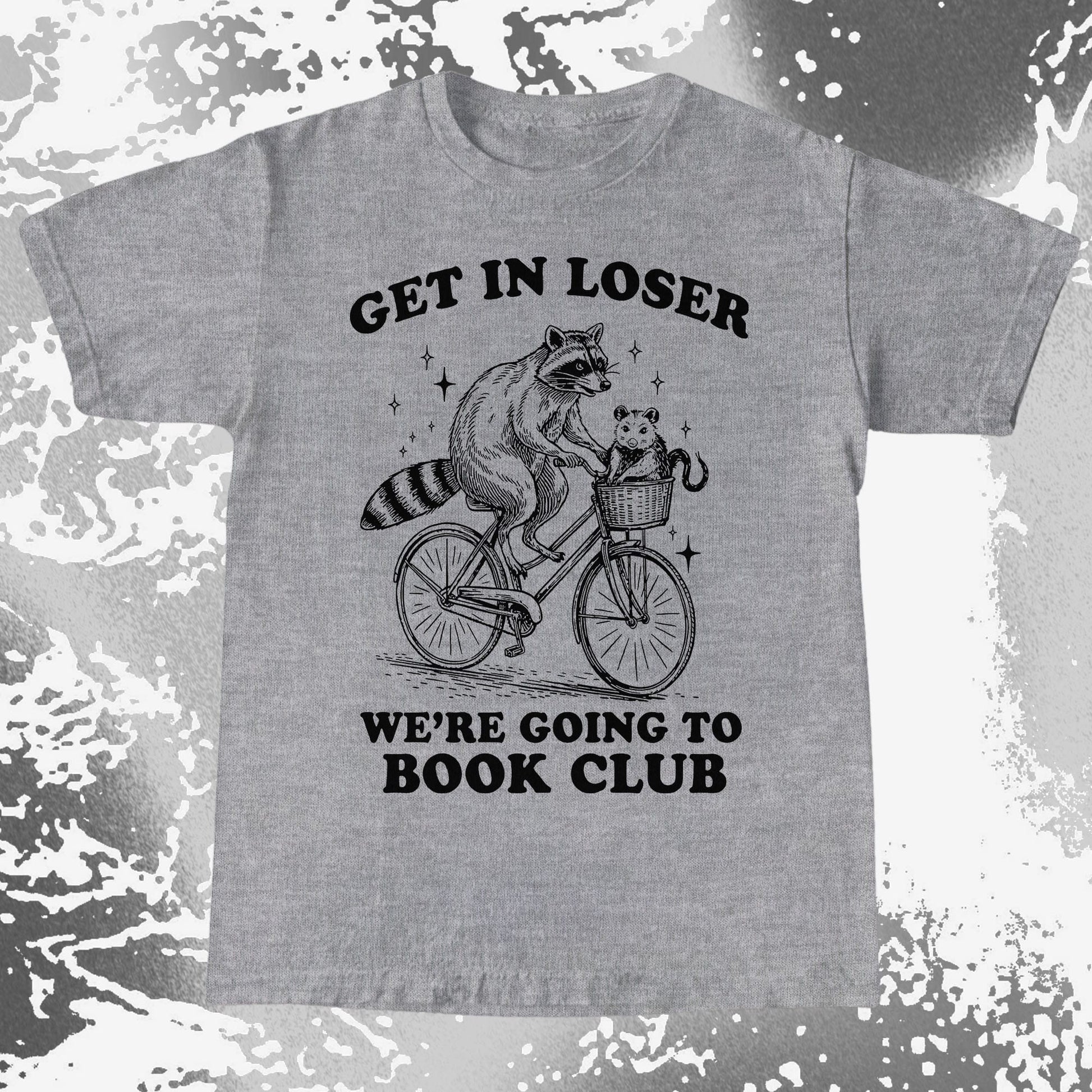 Funny Raccoon Opossum Get In Loser Book Club Shirt, funny meme tee gift (view 5)