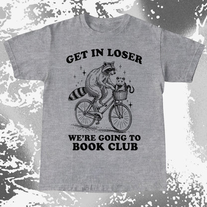 Funny Raccoon Opossum Get In Loser Book Club Shirt, funny meme tee gift (view 5)