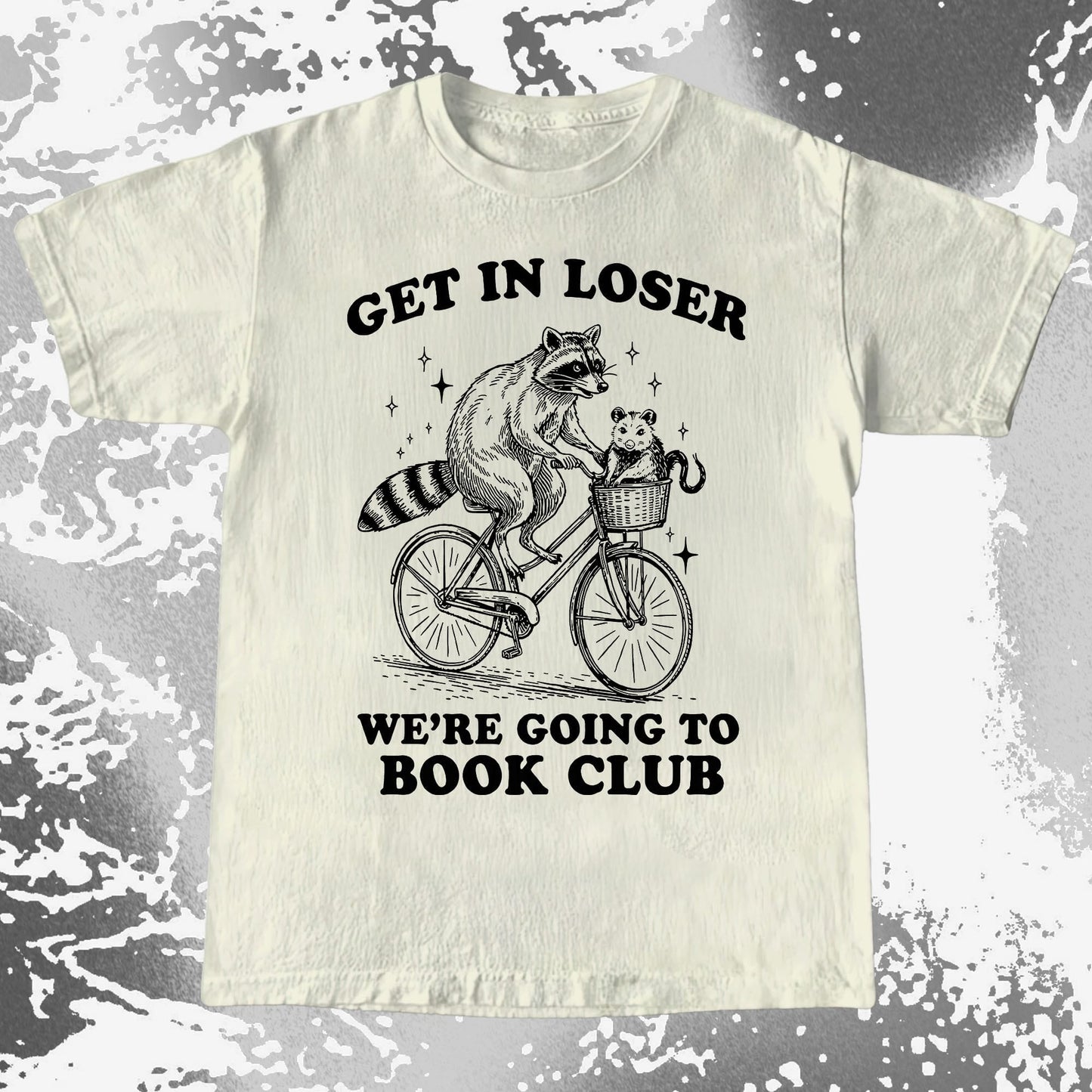 Funny Raccoon Opossum Get In Loser Book Club Shirt, funny meme tee gift (view 4)