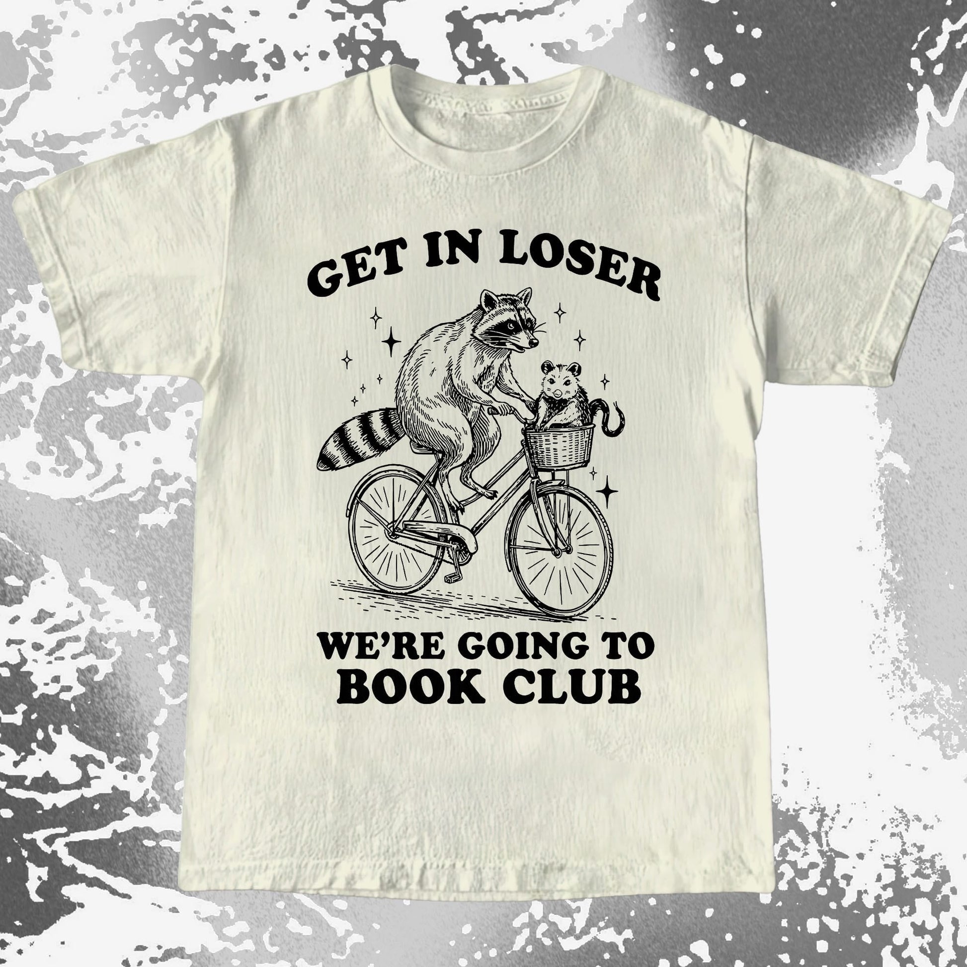 Funny Raccoon Opossum Get In Loser Book Club Shirt, funny meme tee gift (view 4)