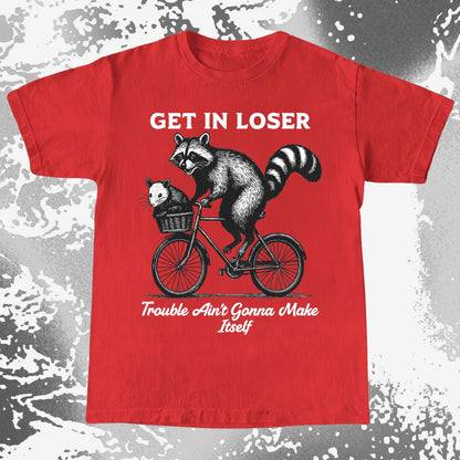 Get In Loser Raccoon Opossum Trouble Maker, funny meme tee gift (view 9)